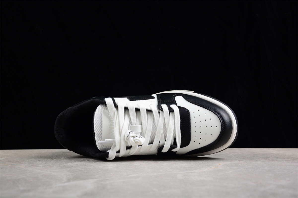 OFF-WHITE Out Of Office OOO Low Tops White Black White OMIA189C99LEA0011004