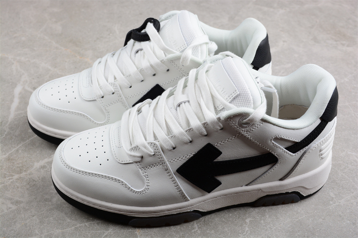 OFF-WHITE Out Of Office OOO 30 MM Low Tops Black White Blue OMIA189C99LEA0010110