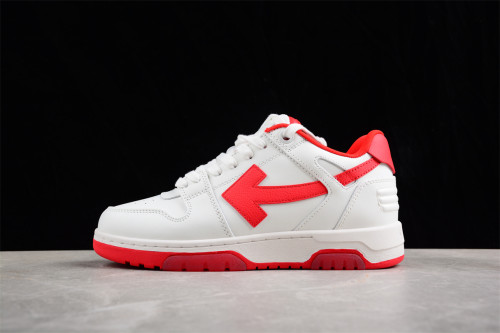 OFF-WHITE Out Of Office OOO Low Tops White Red OMIA189S22LEA0010125