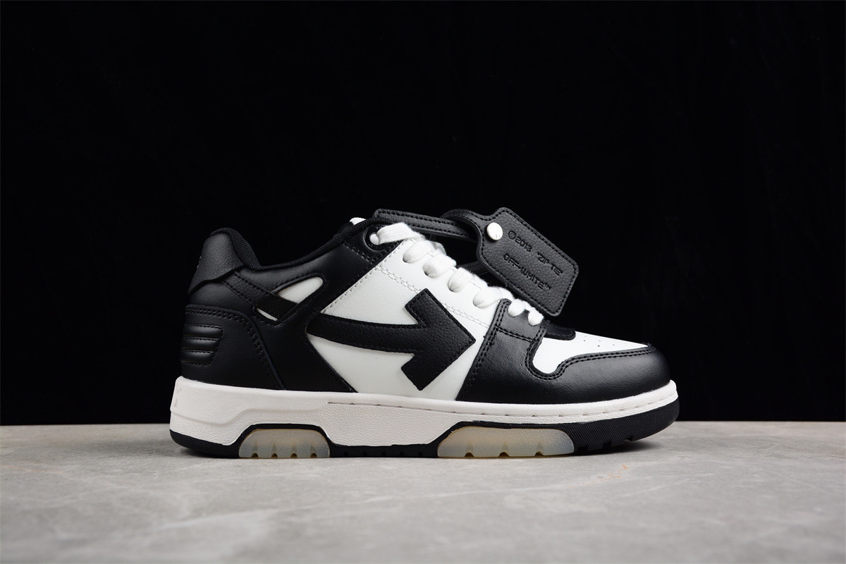 OFF-WHITE Out Of Office OOO Low Tops White Black White OMIA189C99LEA0011004