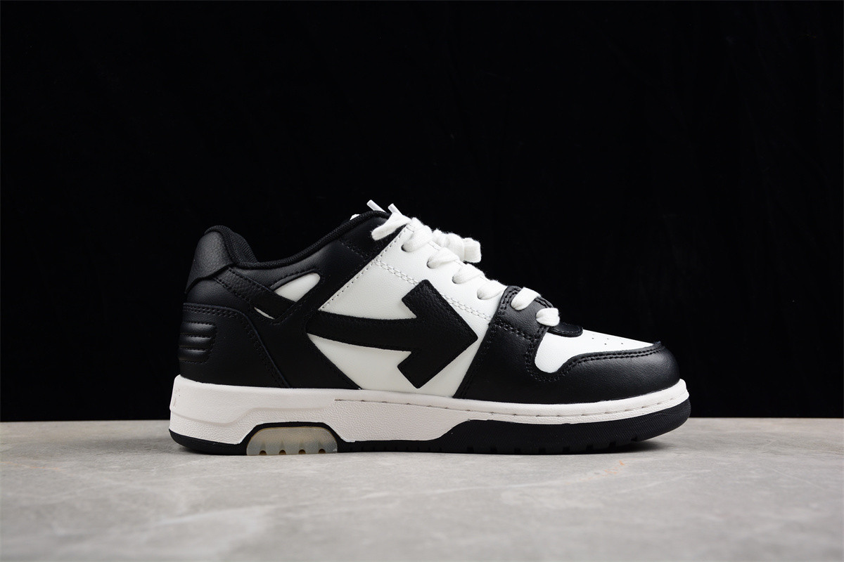 OFF-WHITE Out Of Office OOO Low Tops White Black White OMIA189C99LEA0011004