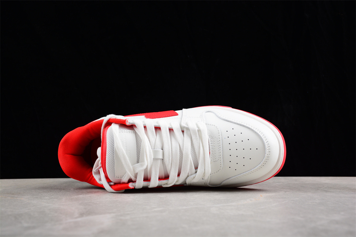 OFF-WHITE Out Of Office OOO Low Tops White Red OMIA189S22LEA0010125