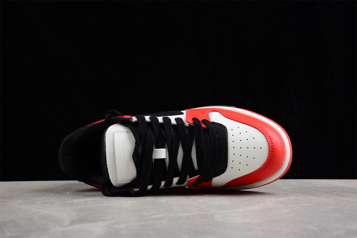 OFF-WHITE Out Of Office OOO Low Tops Black White Red OMIA189S22LEA0012510