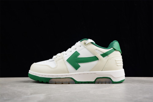 OFF-WHITE Out Of Office OOO Low Tops White Green 2021 OMIA189R21LEA0010155