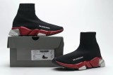 Bal*nci*ga Speed Clear Sole Sneaker Black Red