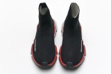 Bal*nci*ga Speed Clear Sole Sneaker Black Red