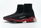 Bal*nci*ga Speed Clear Sole Sneaker Black Red