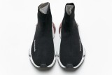 Bal*nci*ga Speed Clear Sole Sneaker Black White Red