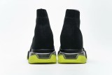 Bal*nci*ga Speed Clear Sole Sneaker Black Yellow Fluo