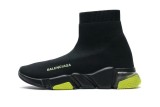 Bal*nci*ga Speed Clear Sole Sneaker Black Yellow Fluo