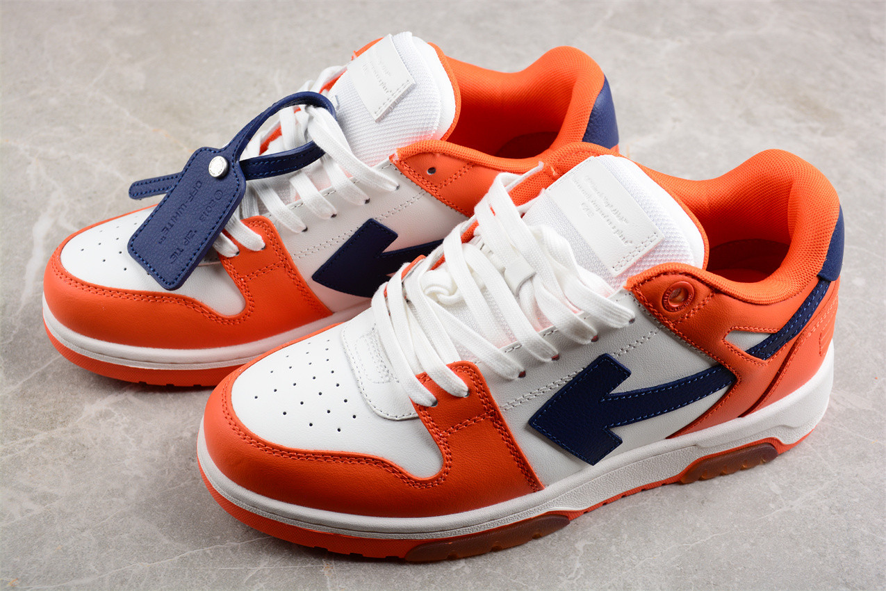 OFF-WHITE Out Of Office OOO Low Tops White Orange Blue  OMIA189F21LEA0022045