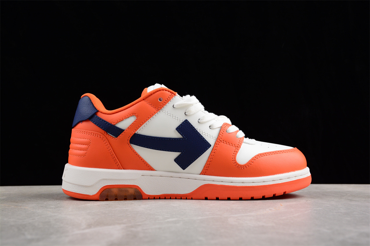 OFF-WHITE Out Of Office OOO Low Tops White Orange Blue  OMIA189F21LEA0022045