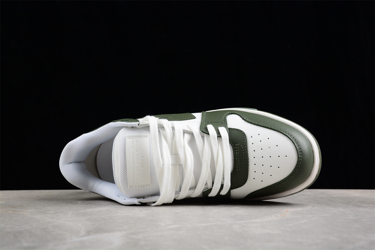 OFF-WHITE Out Of Office OOO Low Tops White Khaki OMIA189S23LEA0015901