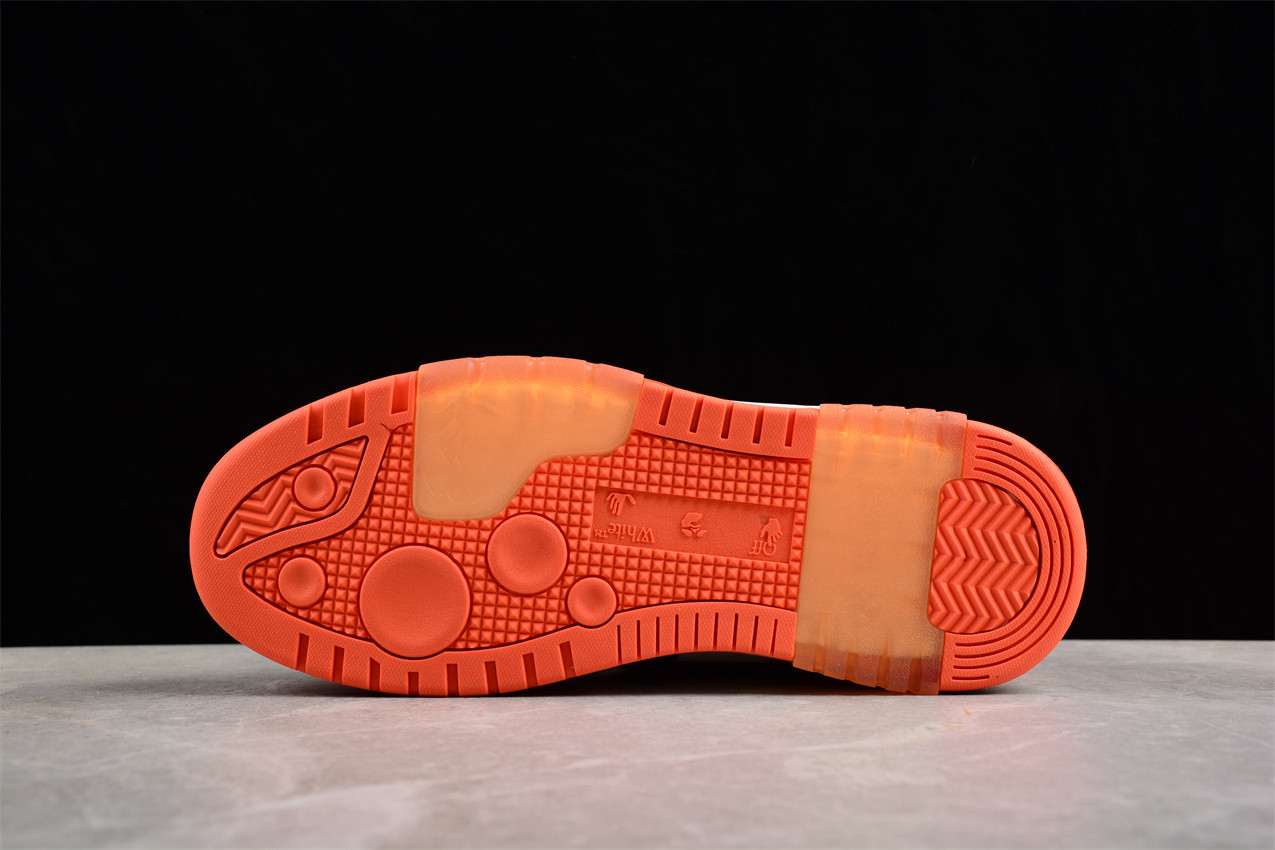 OFF-WHITE Out Of Office OOO Low Tops White Orange Blue  OMIA189F21LEA0022045