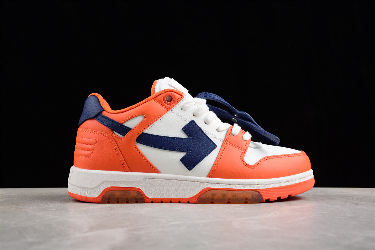 OFF-WHITE Out Of Office OOO Low Tops White Orange Blue  OMIA189F21LEA0022045