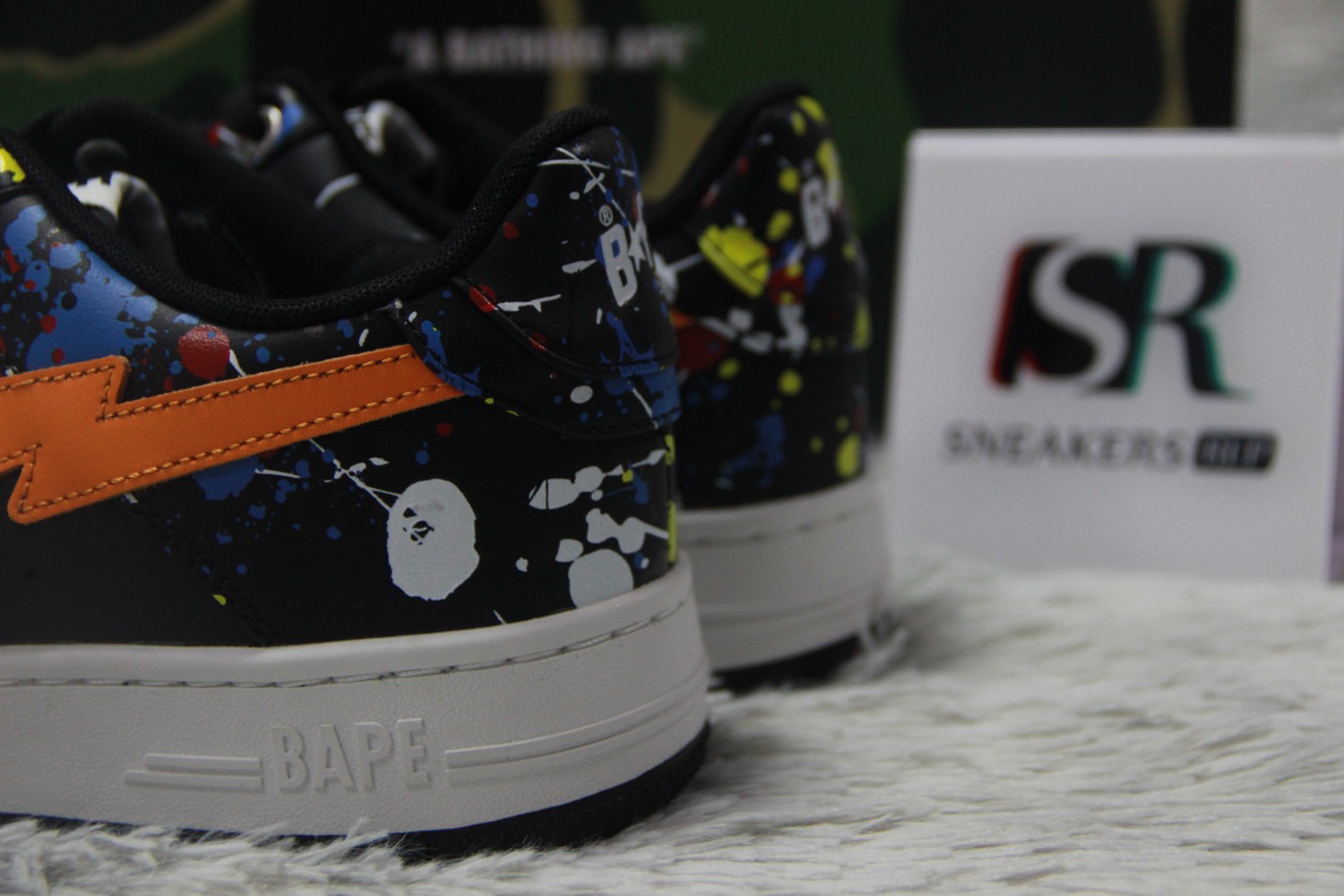 A Bathing Ape Bape Sta Paint Splatter Black  1I20-291-009