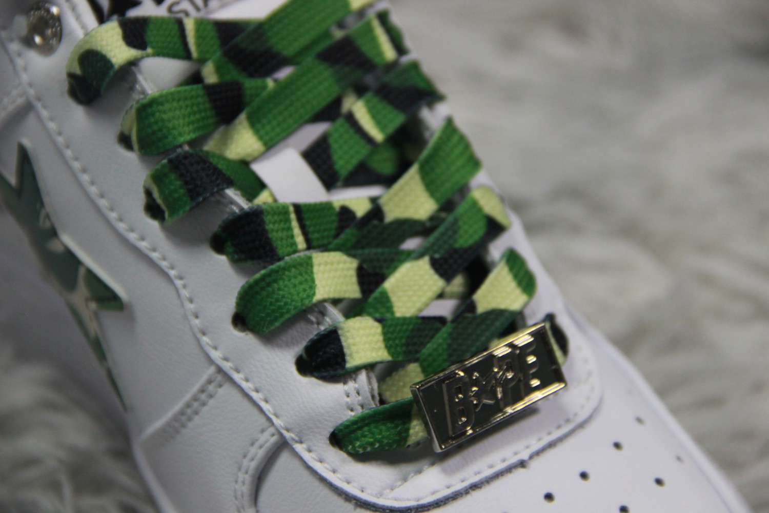 A Bathing Ape Bape Sta Low White ABC Camo Green (2021)  1H20191045-GRN