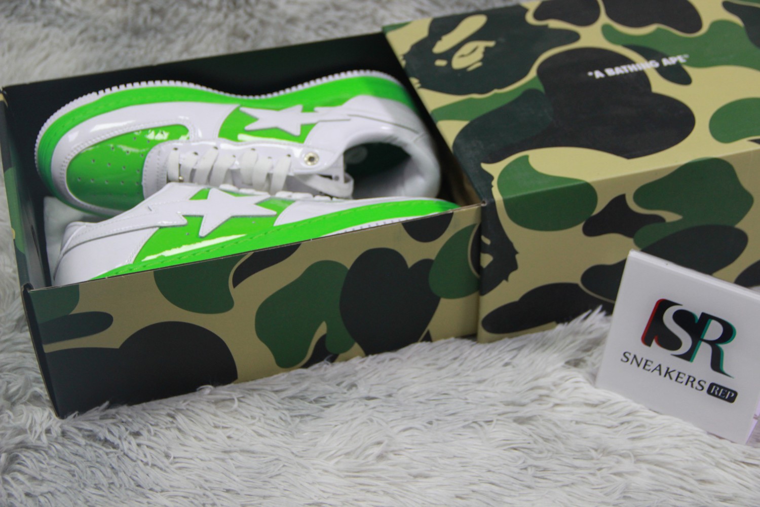 A Bathing Ape Bape Sta  white light green 1H7019005