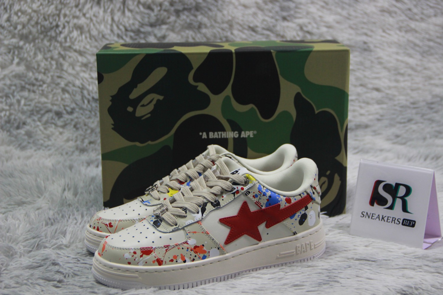 A Bathing Ape Bape Sta Paint Beige  001FW12010091