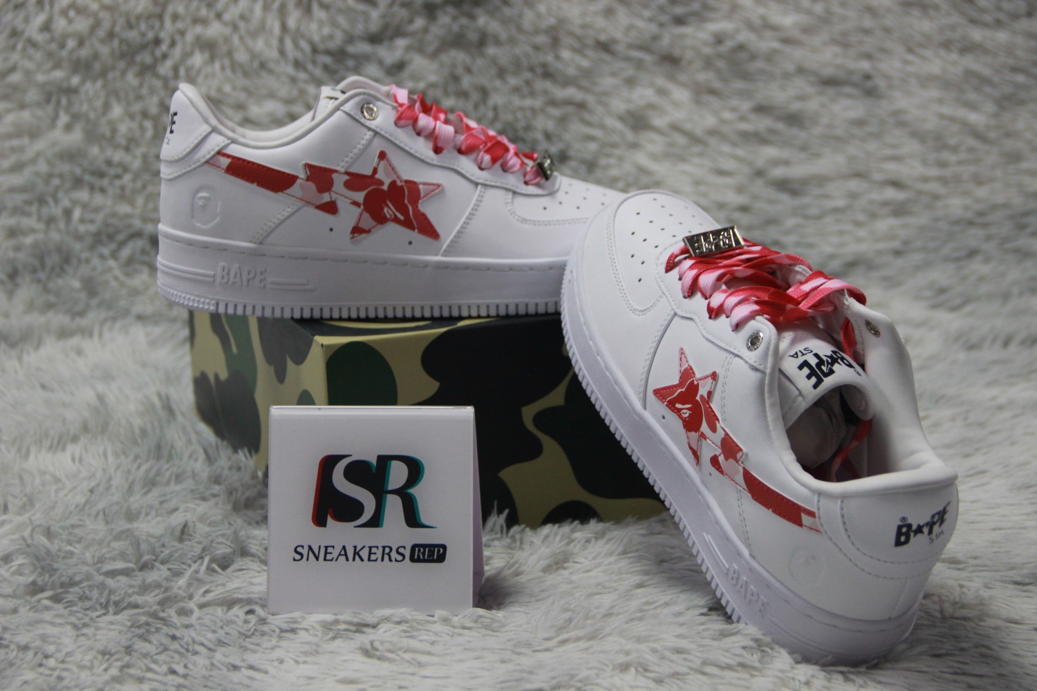 A Bathing Ape Bape Sta Low White ABC Camo Pink (2021)  1H20191045-PNK
