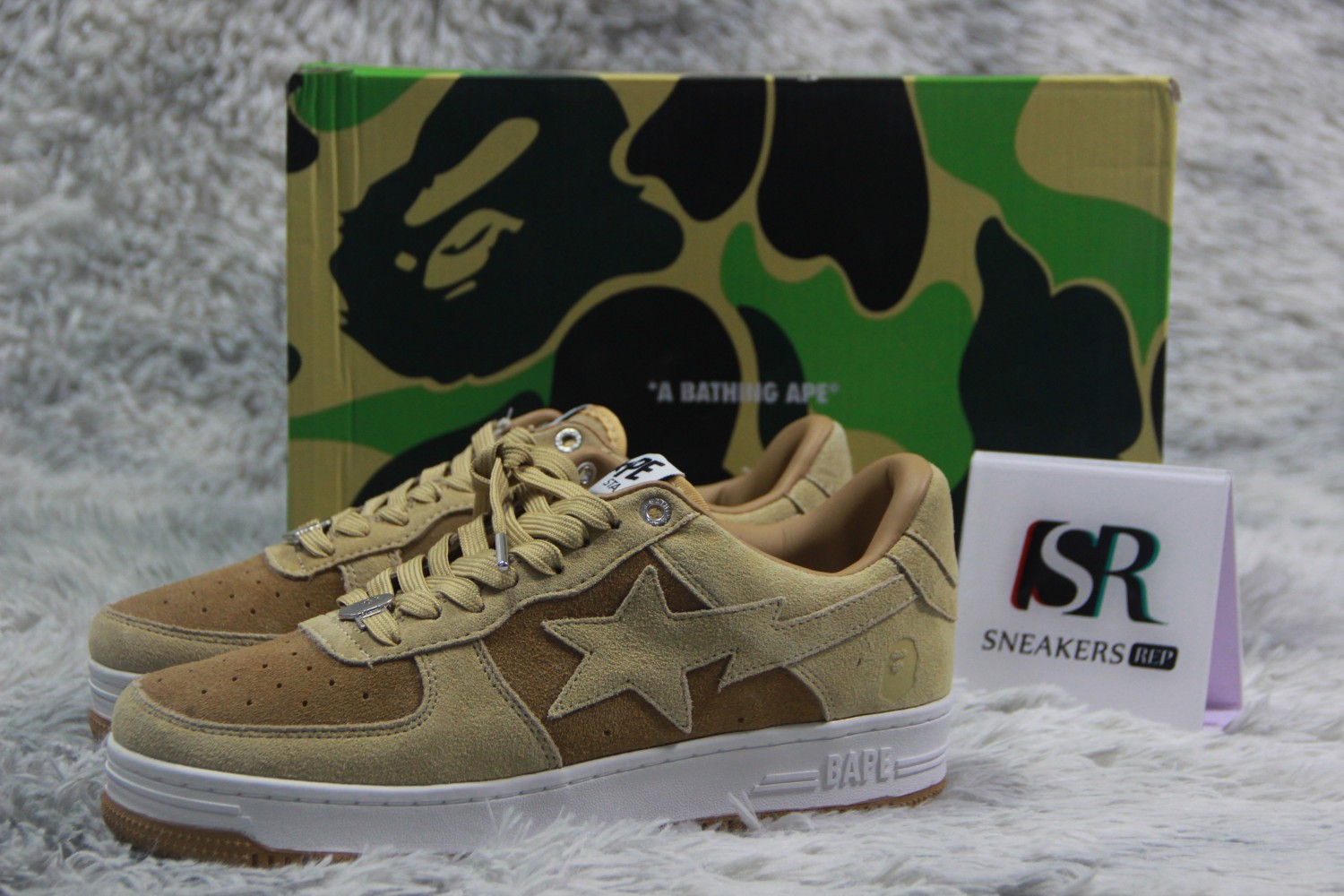A Bathing Ape Bape Sta Beige Suede  1H70-191-004
