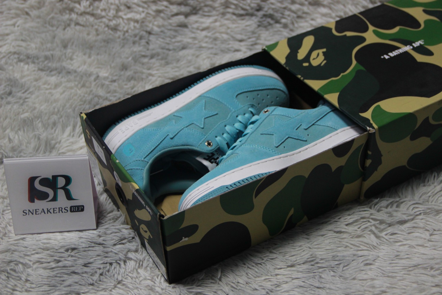 A Bathing Ape Bape Sta Blue Suede 1H70-191-004