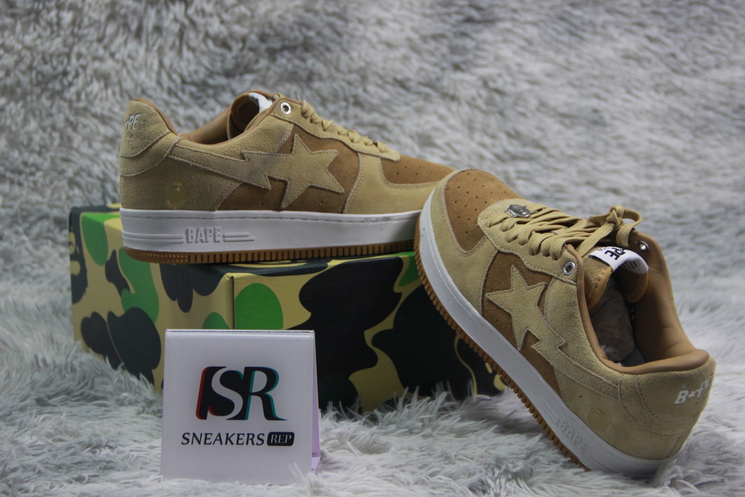 A Bathing Ape Bape Sta Beige Suede  1H70-191-004
