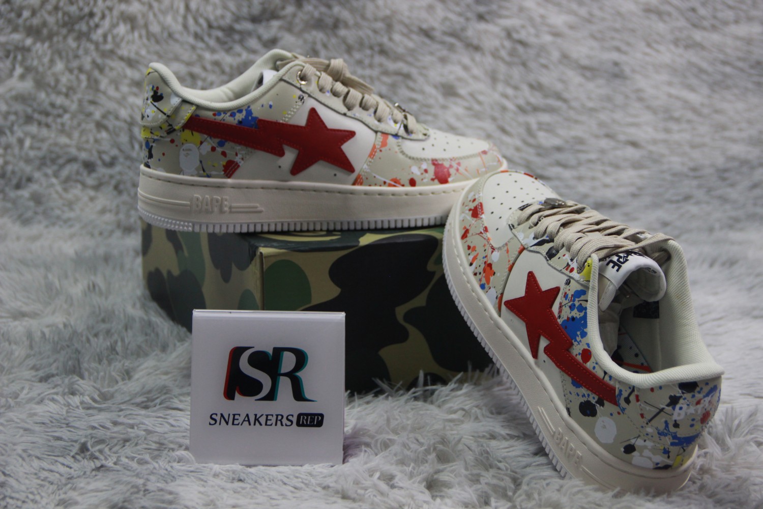 A Bathing Ape Bape Sta Paint Beige  001FW12010091