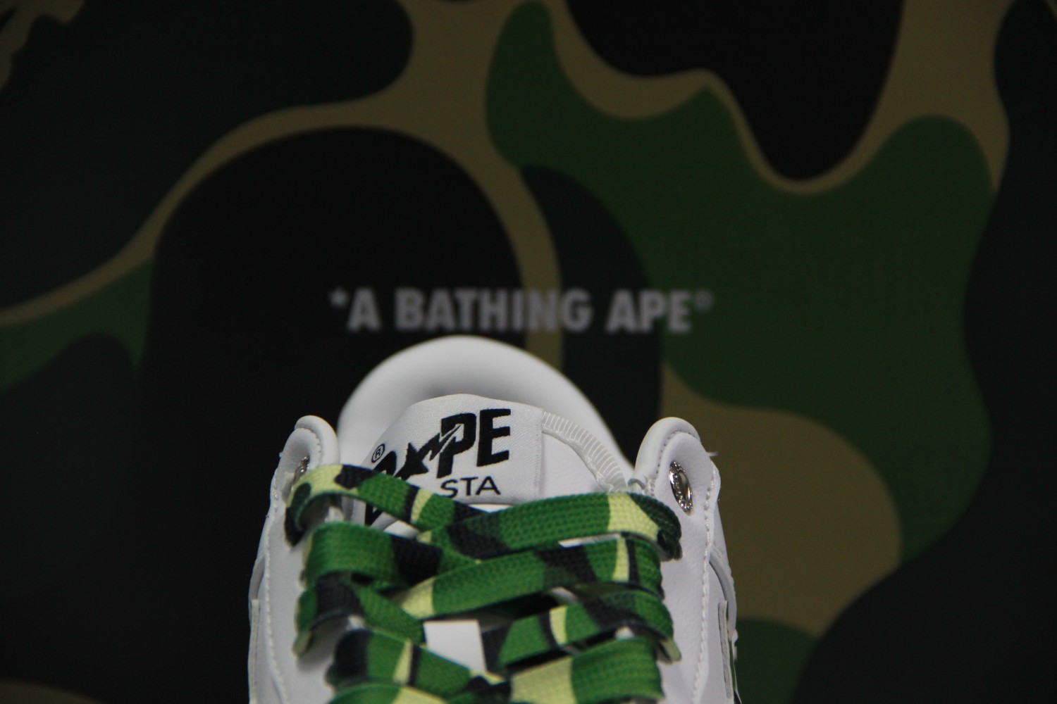 A Bathing Ape Bape Sta Low White ABC Camo Green (2021)  1H20191045-GRN