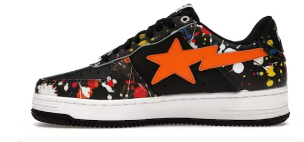 A Bathing Ape Bape Sta Paint Splatter Black  1I20-291-009