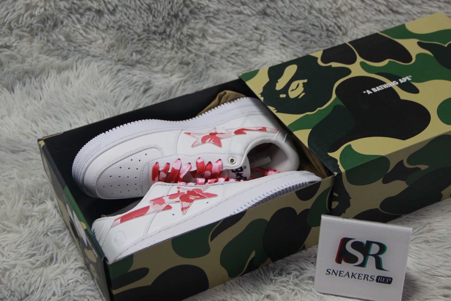 A Bathing Ape Bape Sta Low White ABC Camo Pink (2021)  1H20191045-PNK