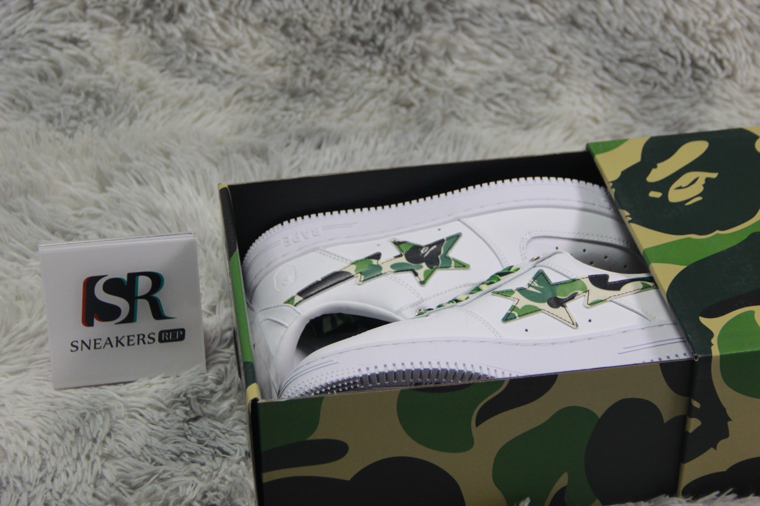 A Bathing Ape Bape Sta Low White ABC Camo Green (2021)  1H20191045-GRN