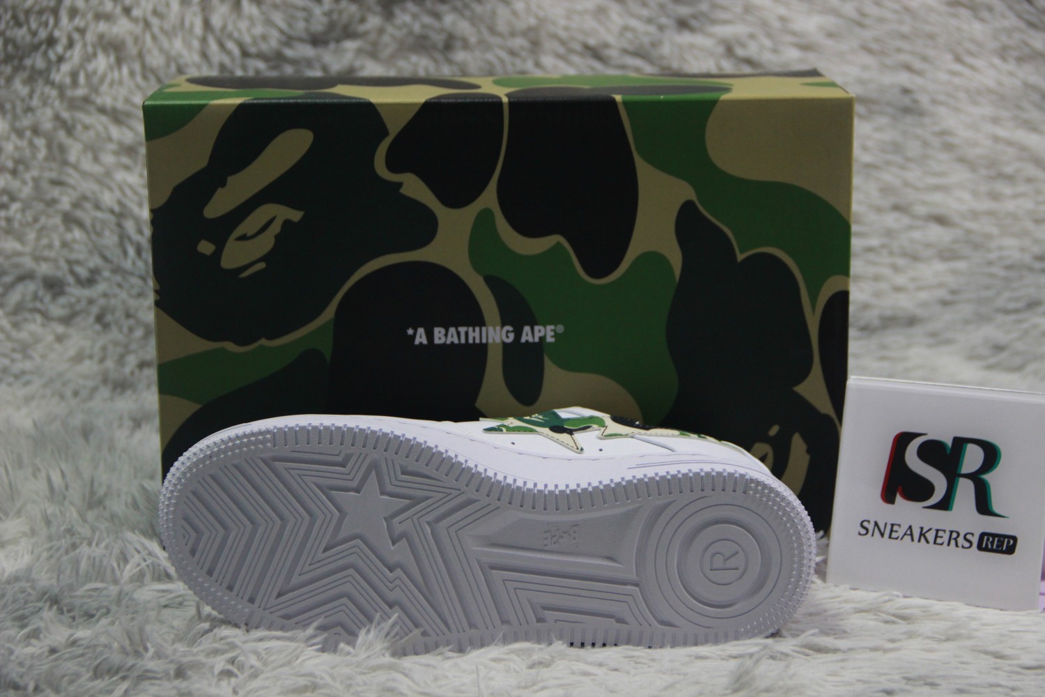 A Bathing Ape Bape Sta Low White ABC Camo Green (2021)  1H20191045-GRN