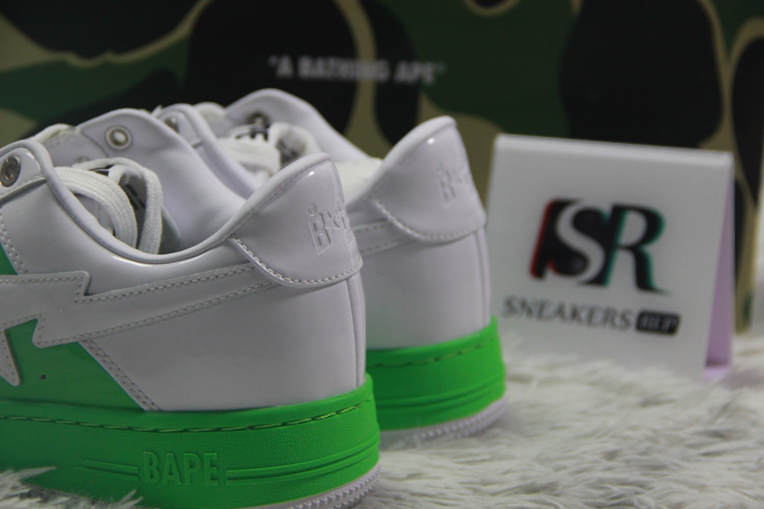 A Bathing Ape Bape Sta  white light green 1H7019005