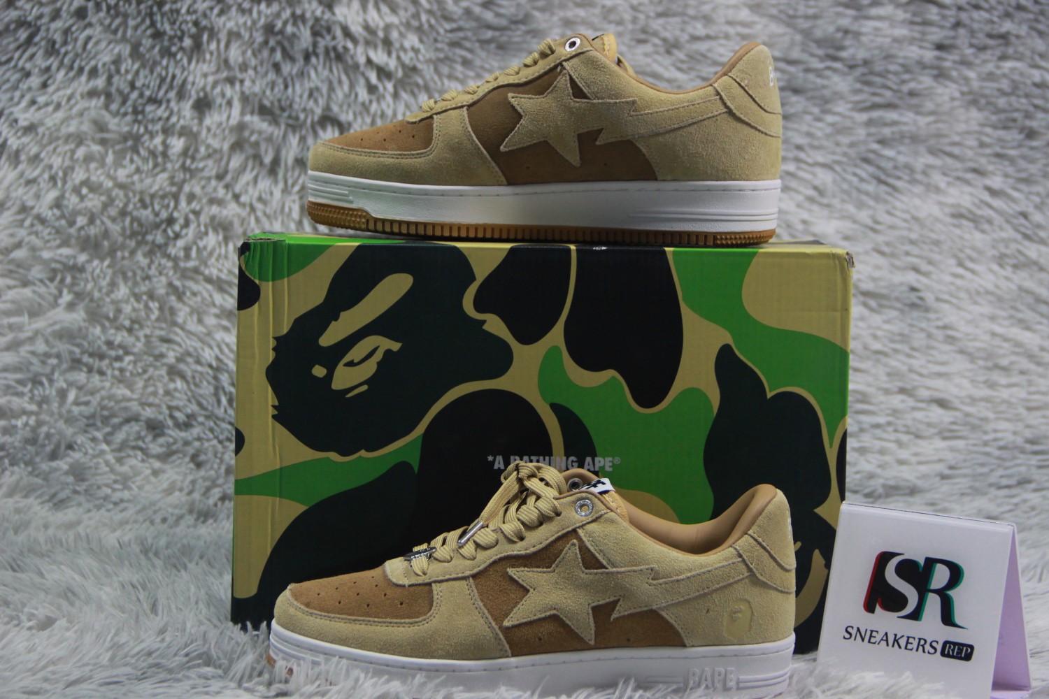 A Bathing Ape Bape Sta Beige Suede  1H70-191-004