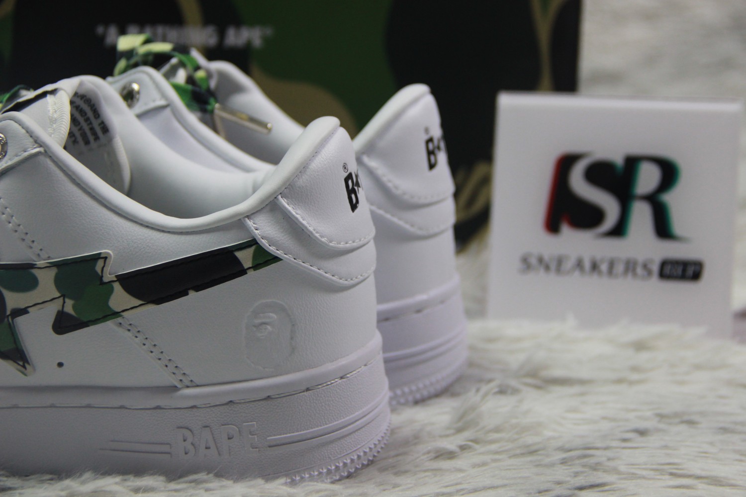A Bathing Ape Bape Sta Low White ABC Camo Green (2021)  1H20191045-GRN