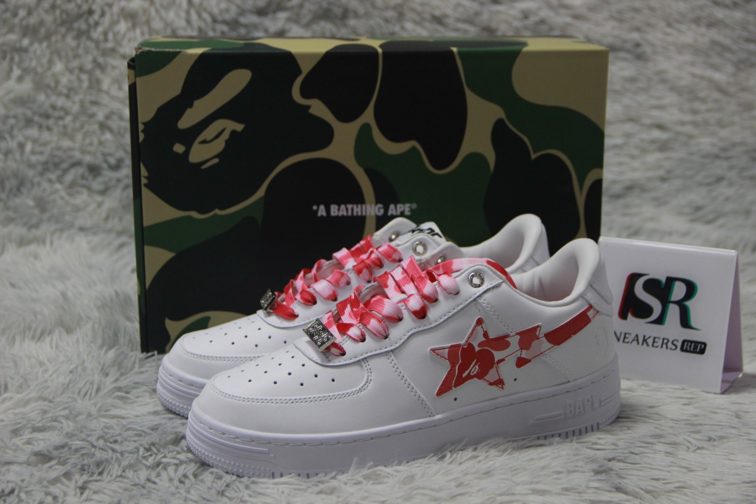 A Bathing Ape Bape Sta Low White ABC Camo Pink (2021)  1H20191045-PNK