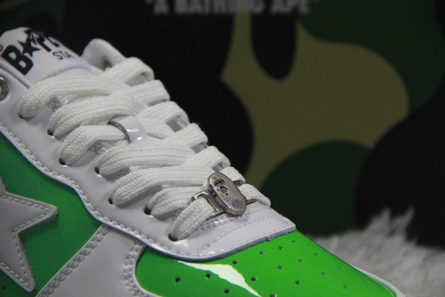 A Bathing Ape Bape Sta  white light green 1H7019005