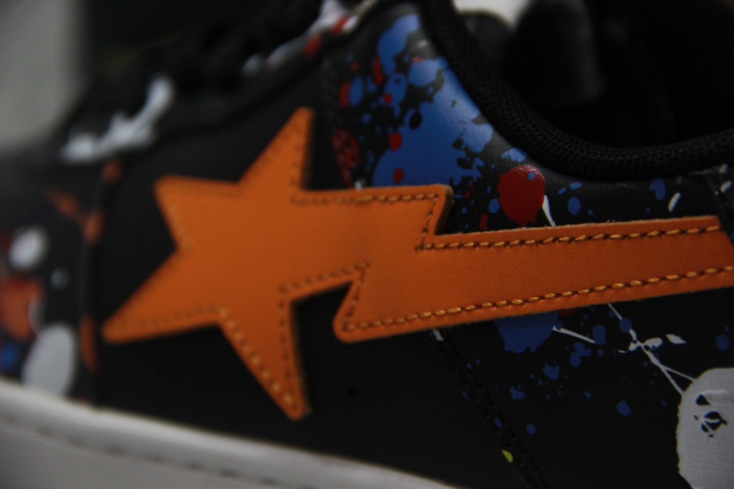 A Bathing Ape Bape Sta Paint Splatter Black  1I20-291-009