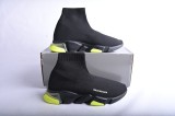 Bal*nci*ga Speed Clear Sole Sneaker Black Yellow Fluo