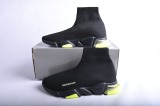 Bal*nci*ga Speed Clear Sole Sneaker Black Yellow Fluo