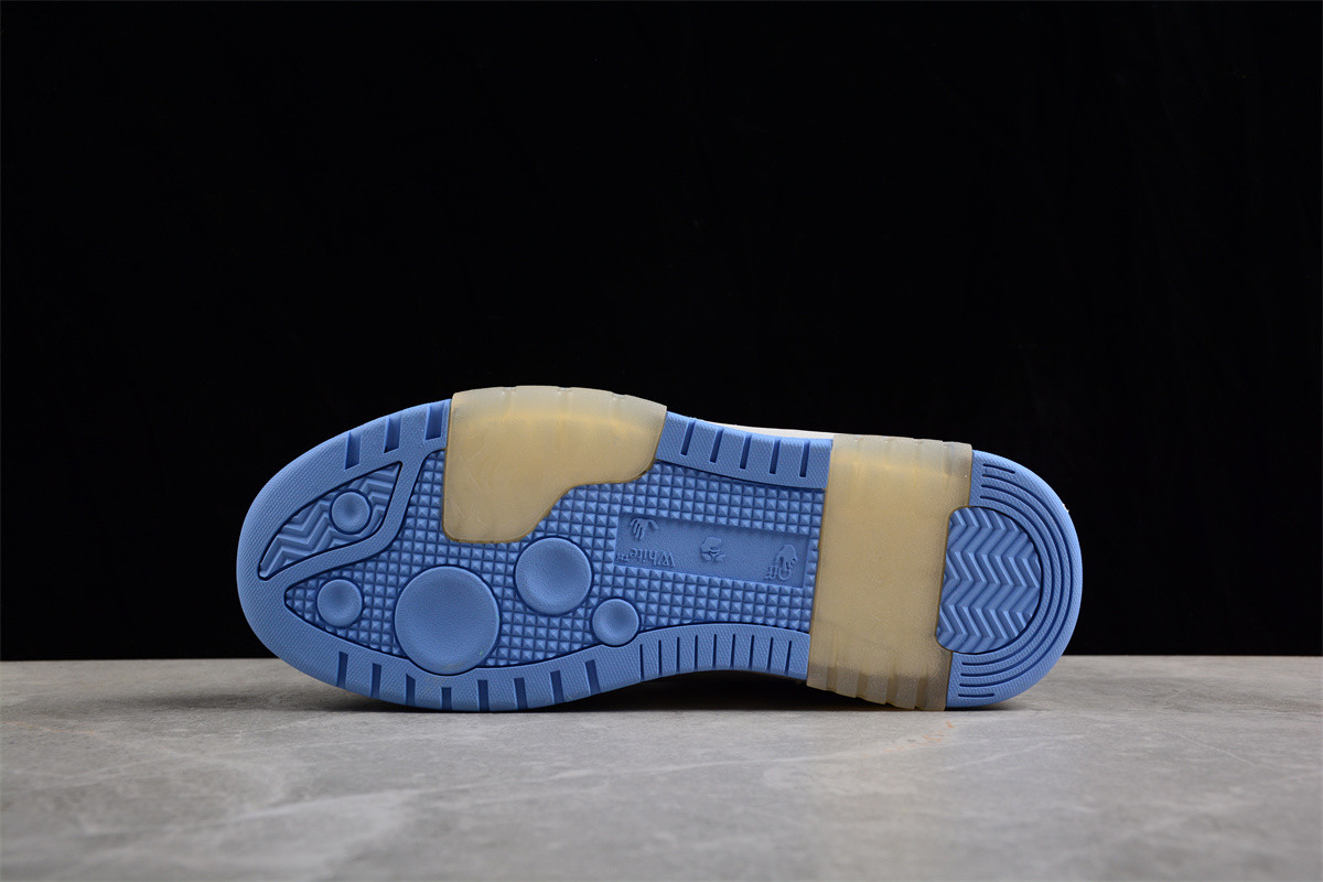 OFF-WHITE OOO Low Out Of Office Calf Leather White Light Blue OMIA189S21LEA0010140