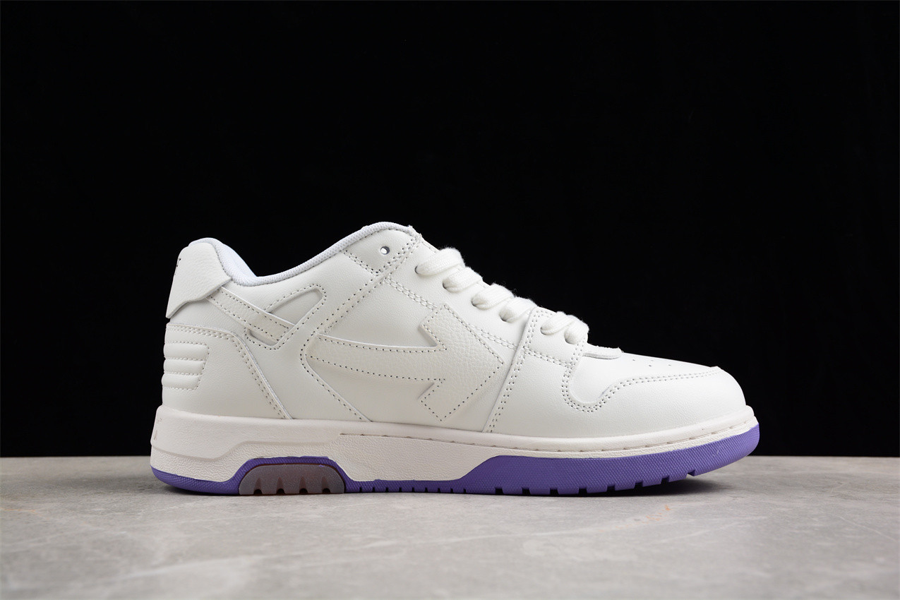 OFF-WHITE Out Of Office OOO Low Tops White Purple OMIA189F22LEA0010135