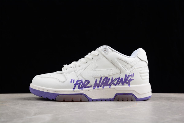 OFF-WHITE Out Of Office OOO Low Tops White Purple OMIA189F22LEA0010135