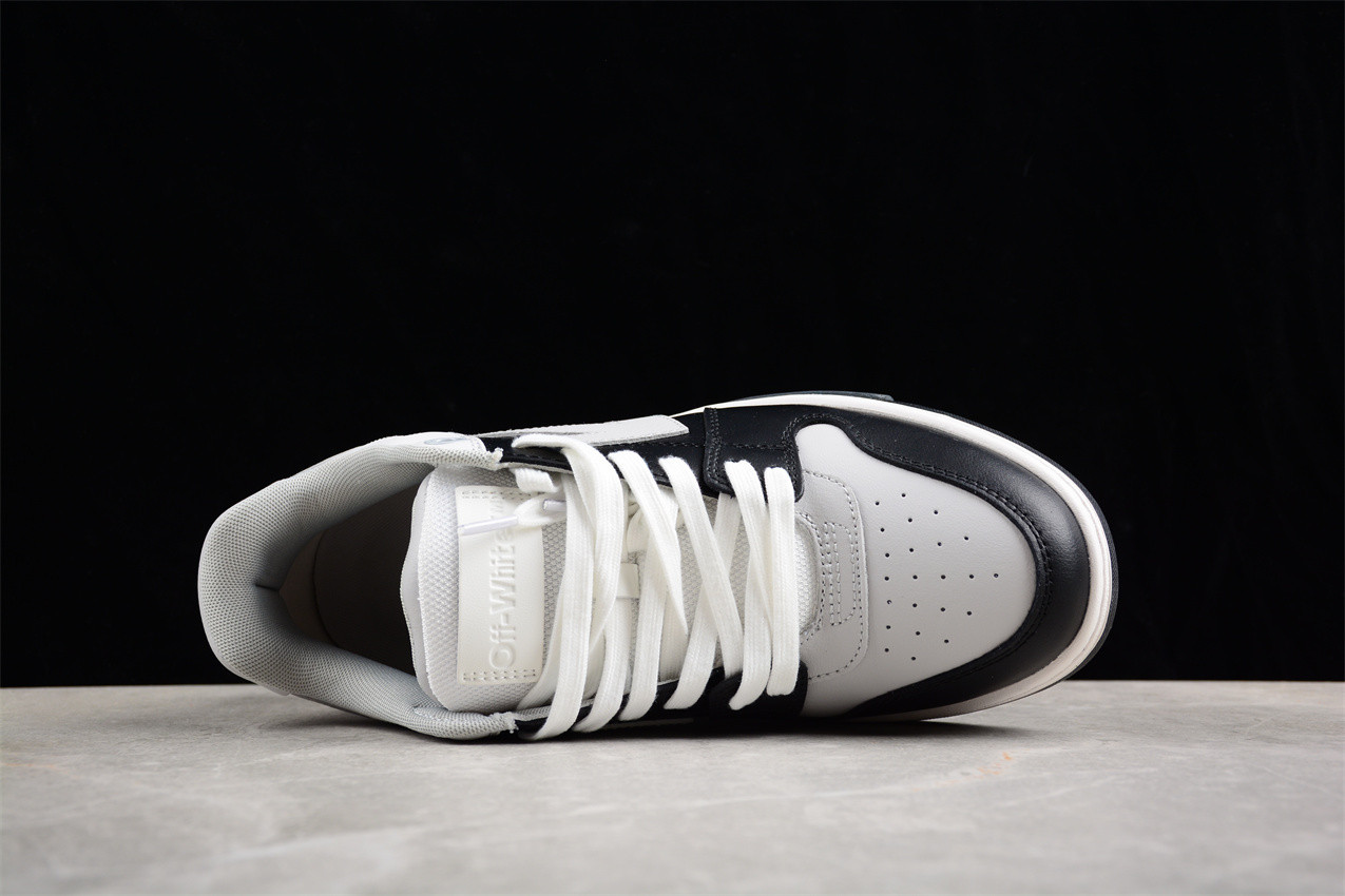 OFF-WHITE Out Of Office OOO Low Tops Light Grey Black OMIA189F22LEA0010709