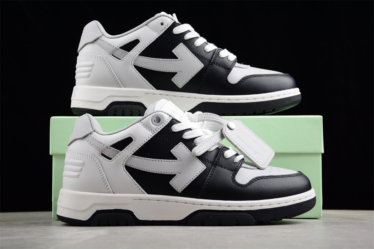 OFF-WHITE Out Of Office OOO Low Tops Light Grey Black OMIA189F22LEA0010709