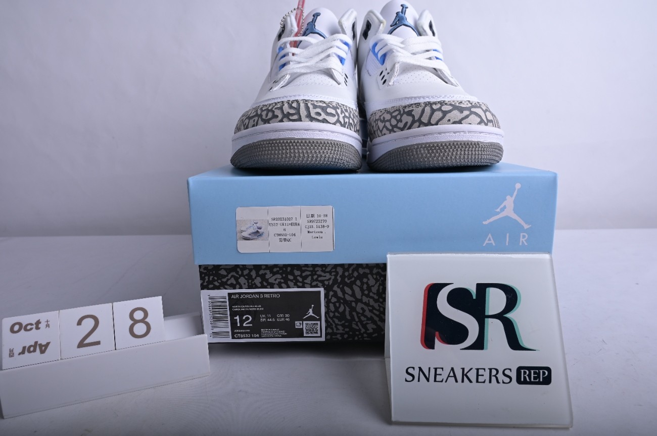 Jordan 3 Retro UNC (2020) CT8532-104