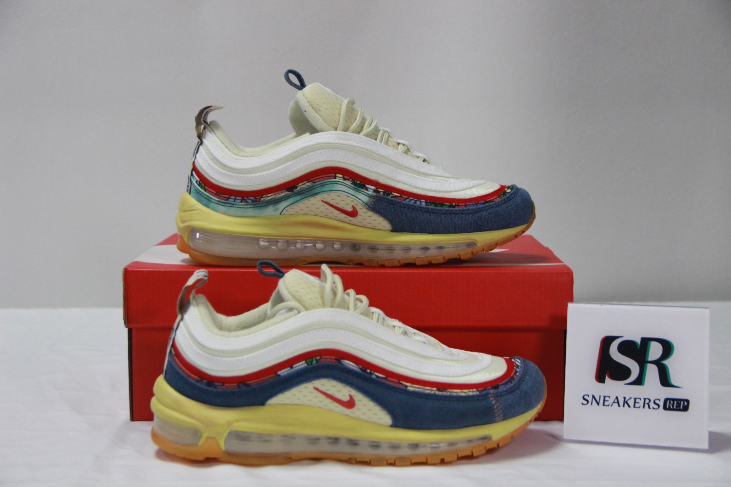 Nike Air Max 97 Coconut Milk Fossil Denim Red DV1486-162