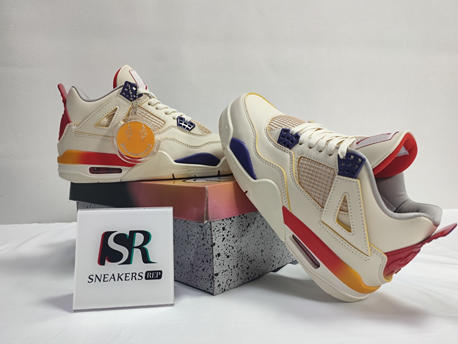 J Balvin x Air Jordan 4 White Blue Red FN0344-901