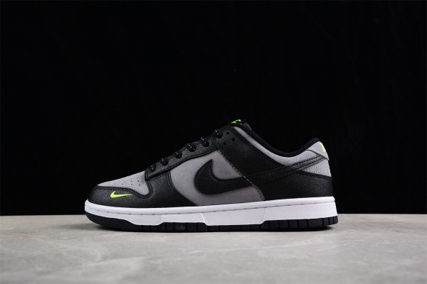 Nike Dunk Low Black Cool Grey Volt Mini Swoosh FQ2205-001